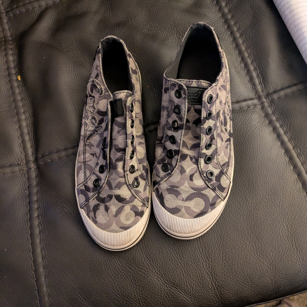 Coach Gray Patterned Sneakers - image 3